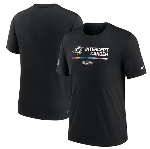 Men's Miami Dolphins Black 2022 Crucial Catch Performance T-Shirt